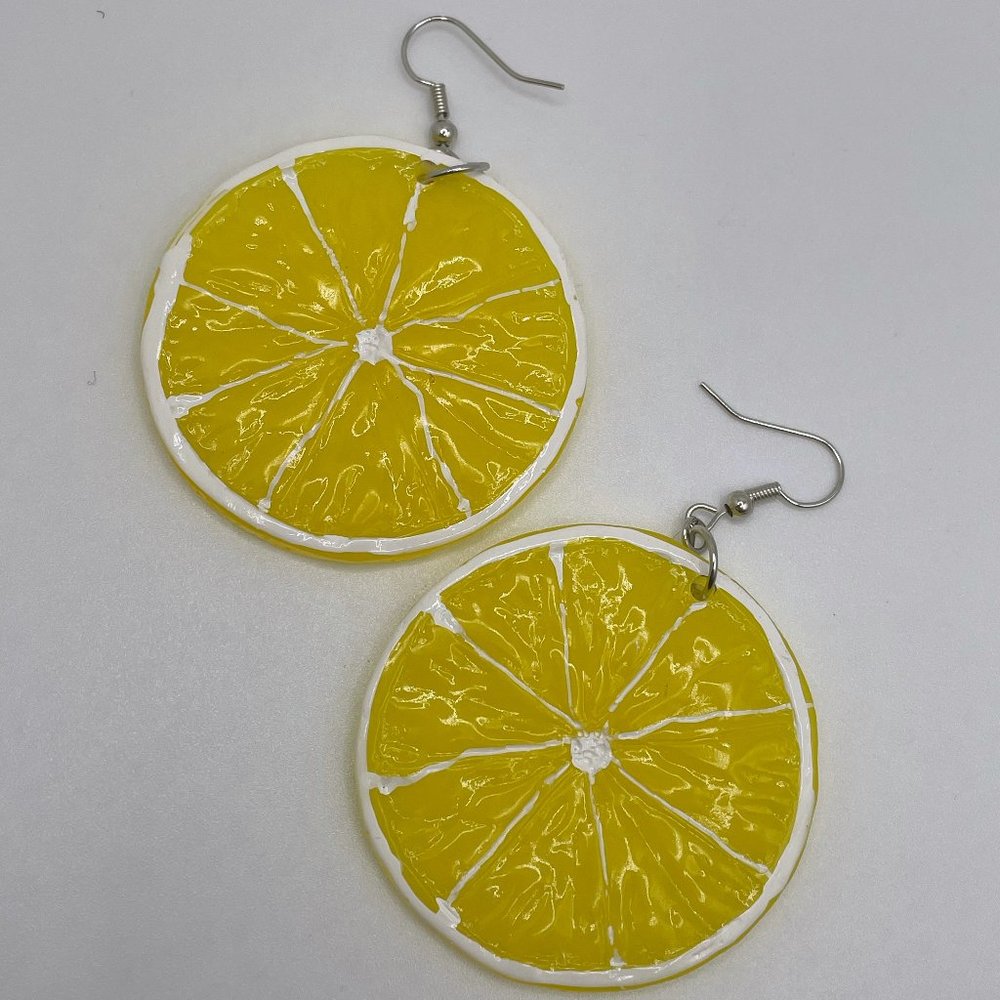 Juicy Lemon Acrylic Dangle Earrings